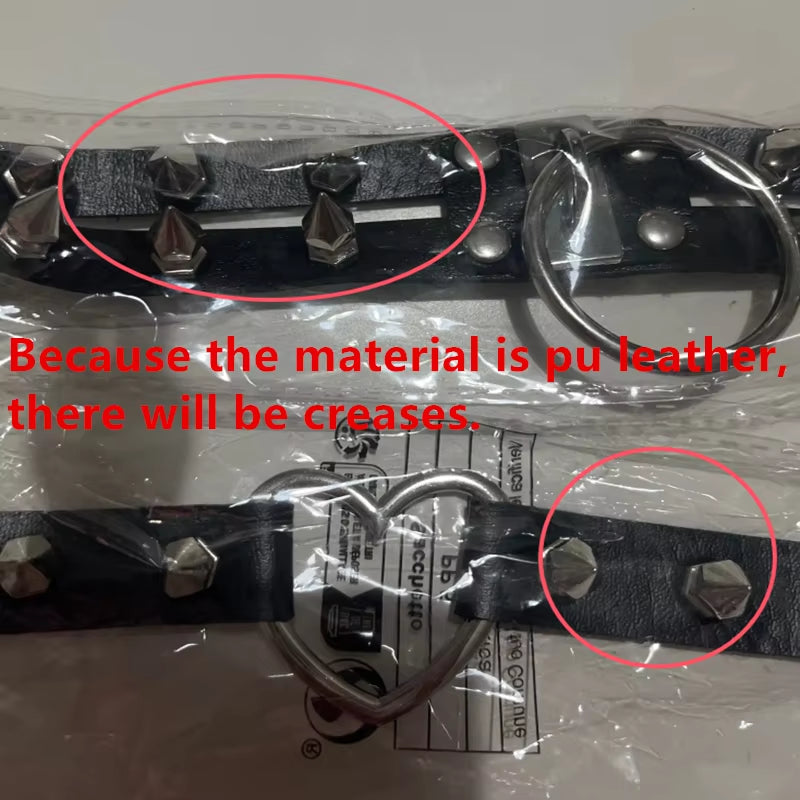 1Pc Harajuku Sexy Heart Rivets PU Leather Black Goth Punk Choker for Y2K Girls DIY Goth Star Pentagram Chunky Necklaces Jewelry