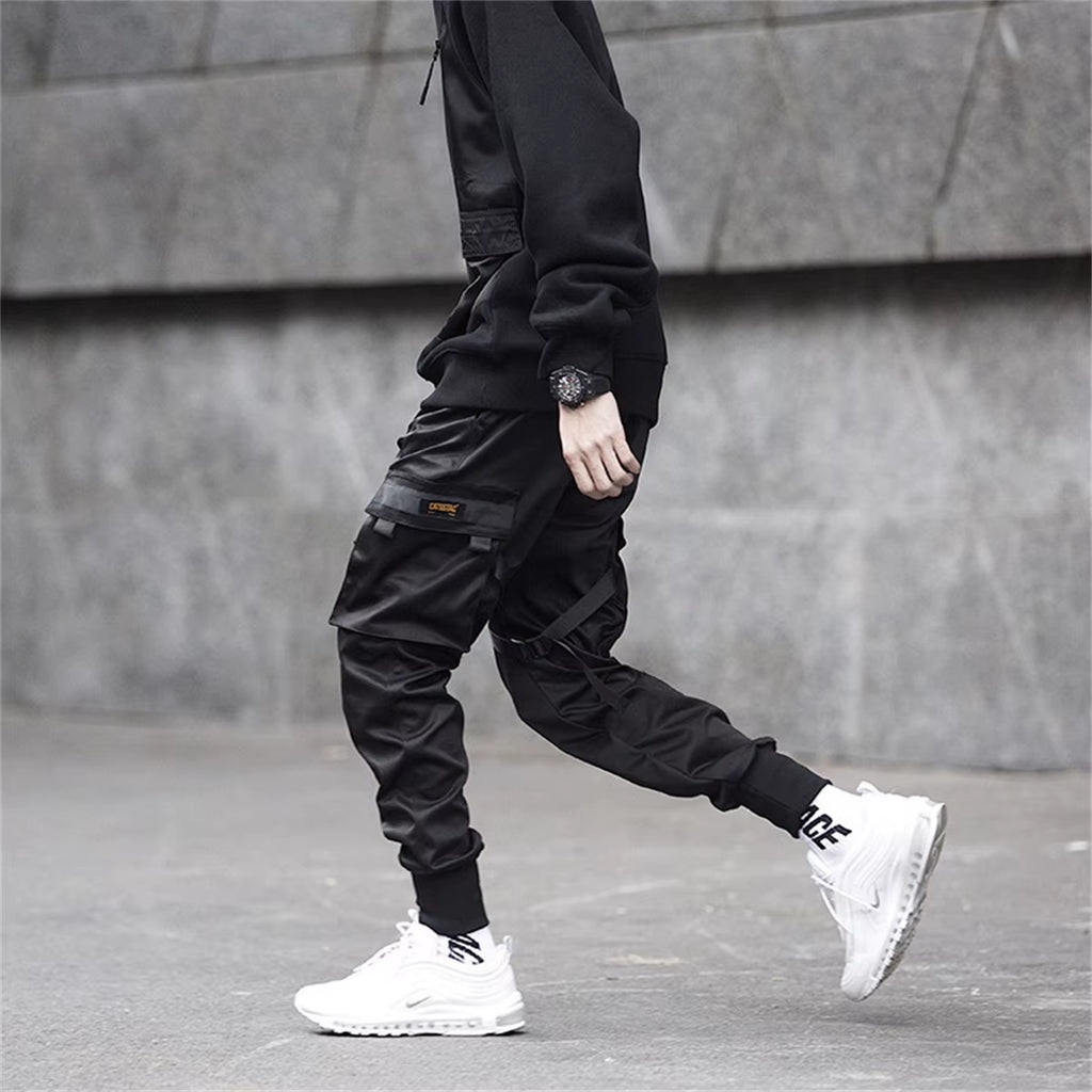 Black Hip Hop Cargo Pants Summer Versatile Fashion Brand Trousers Fashion Loose Gothic Korean Sweatpants Streetwear Males