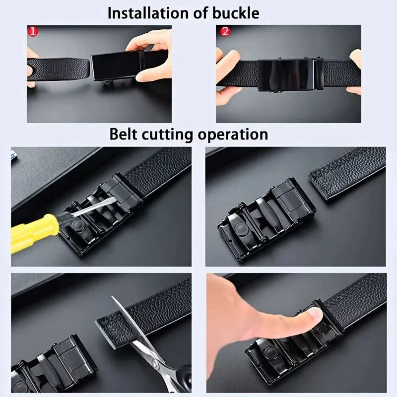 Fashion Business Men'S Belt Genuine Luxury Brand Belt Metal Buckle Belt High-Quality PU Leather Soft Belt with Cargo Pants Jeans