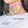Body Fashion Cosplay Harajuku Punk Gothic Necklace Sexy PU Leather Spike Rock Goth Collar Choker Necklace Heart Pendant