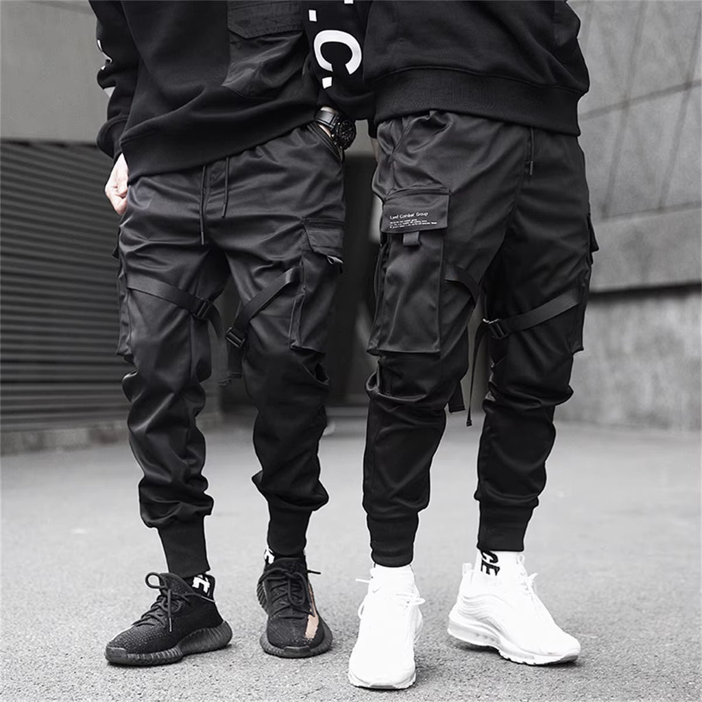 Black Hip Hop Cargo Pants Summer Versatile Fashion Brand Trousers Fashion Loose Gothic Korean Sweatpants Streetwear Males